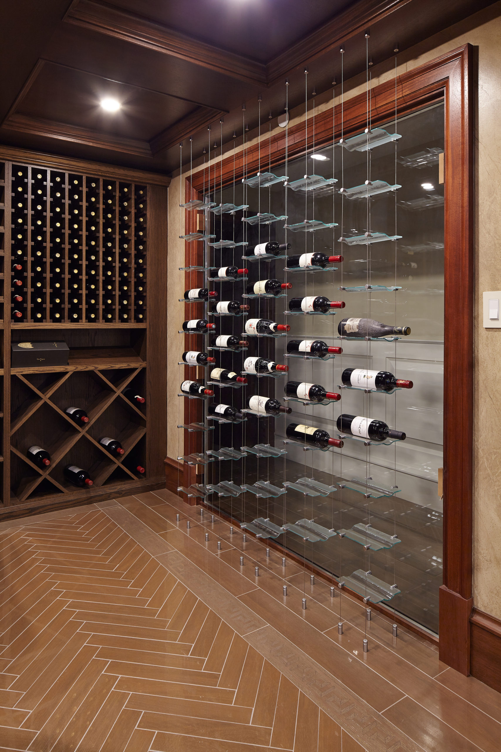 Modern Wine Racking System, Wall Rails