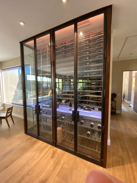 glass wine wall