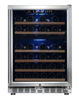 24″ Dual Zone Built-in Wine Cooler | Triple Glassdoor With Two Low-E