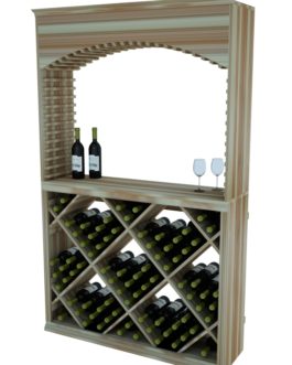 Brilliant Series 6FT Solid Diamond Bin Tasting Center with Archway – 100 Bottles