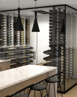 Floor To Ceiling Metal Wine Rack 1 Sided – 63 Bottles