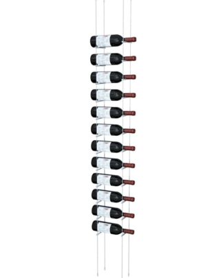 12 Bottle Silver Peg Cable Wine Rack