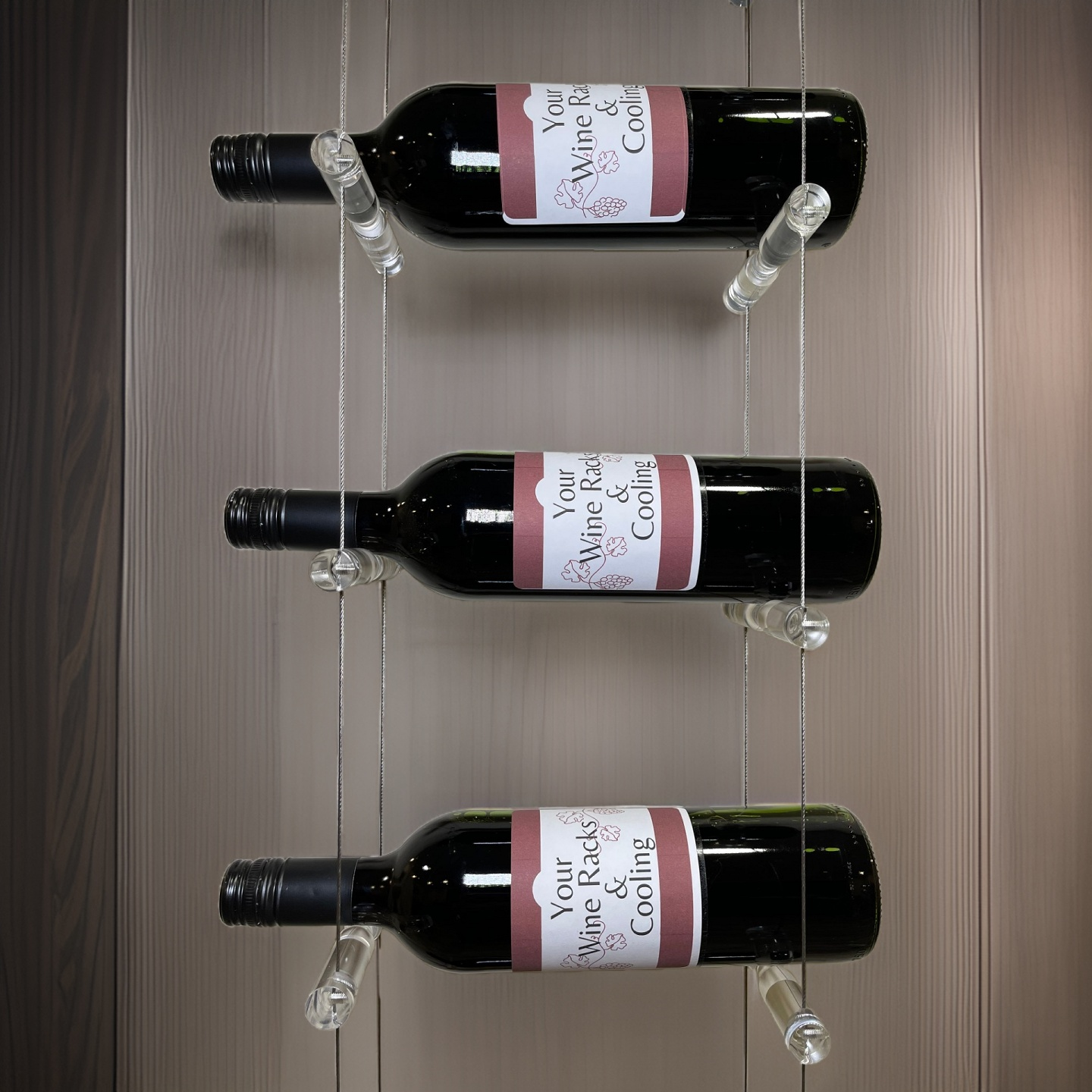 Invisible cable wine rack
