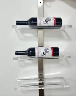 10 Bottle Acrylic Label Forward Wall-Mounted Wine Rack